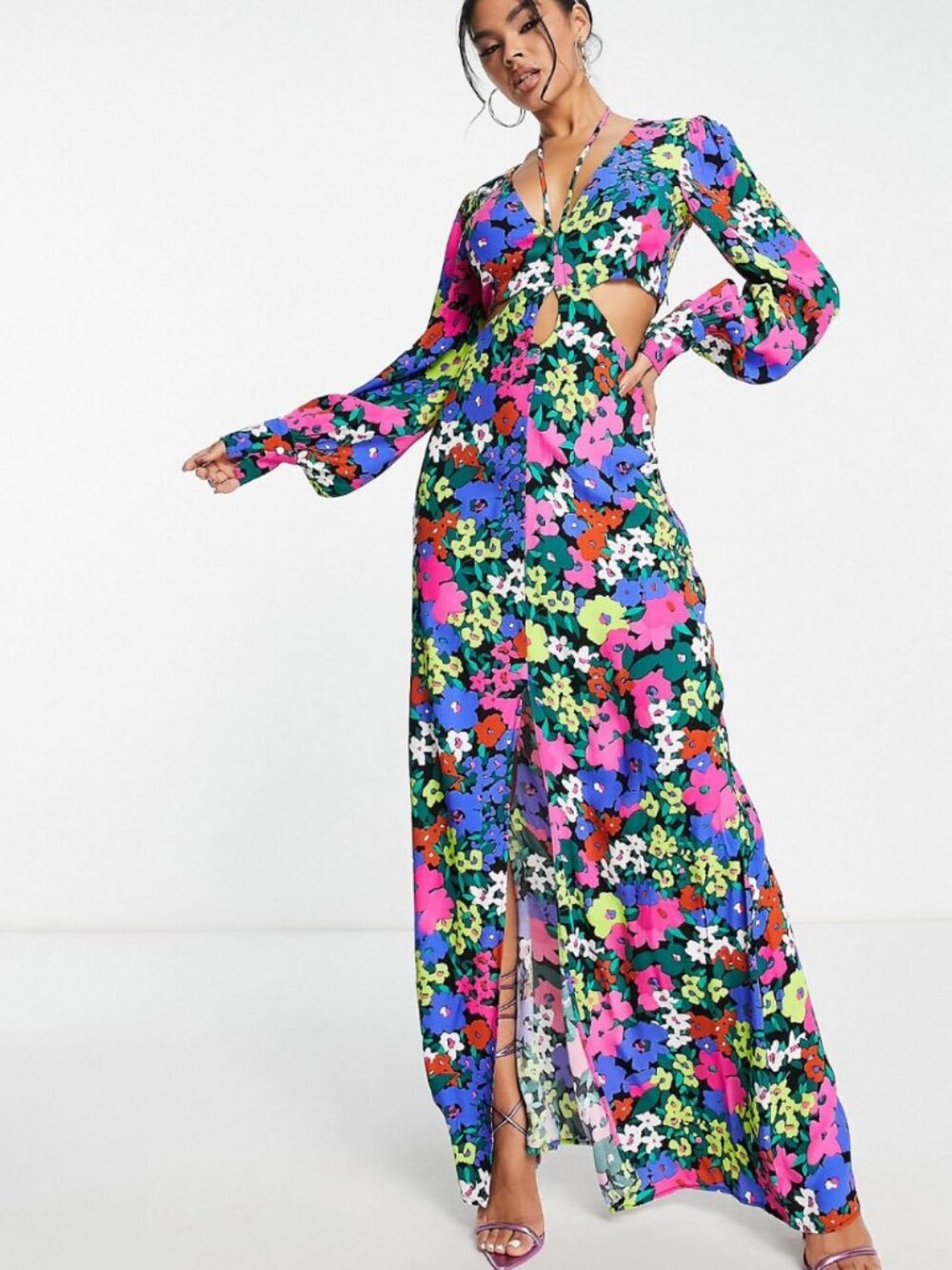 AFRM Dialli Cutout Long Sleeve Maxi Dress - Sz XXL